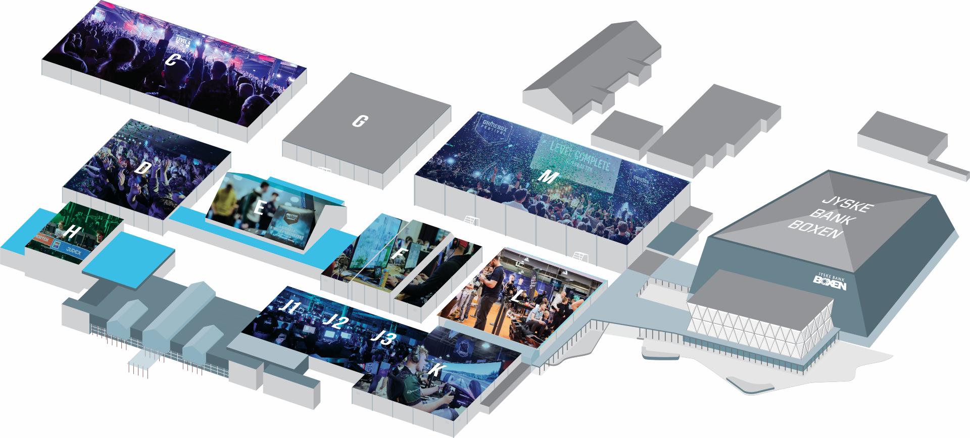 Halls used during Gamebox Festival